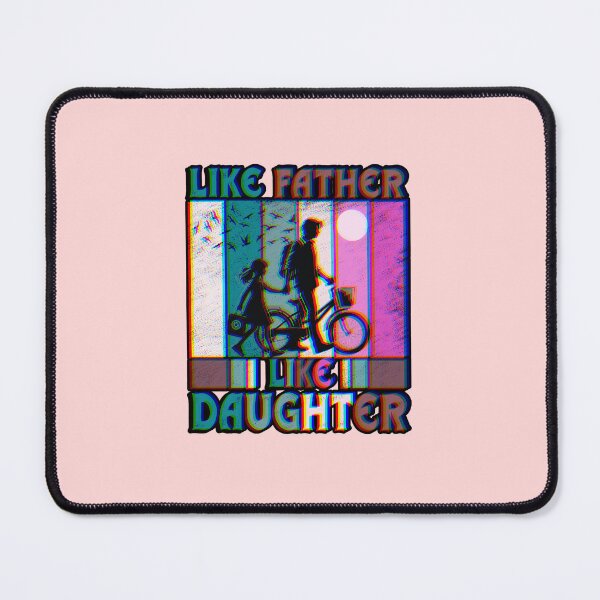 Item preview, Like Father Like Daughter Retro Glitch Dad and Girl Silhouette designed and sold by creativerooney.