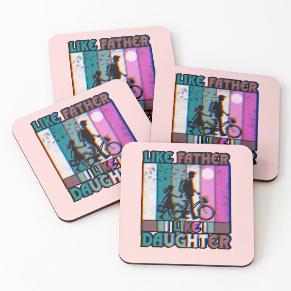 Item preview, Like Father Like Daughter Retro Glitch Dad and Girl Silhouette designed and sold by creativerooney.