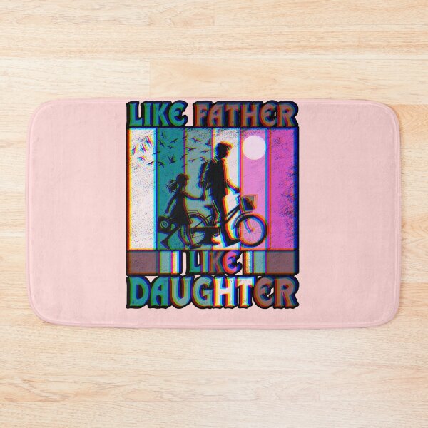 Item preview, Like Father Like Daughter Retro Glitch Dad and Girl Silhouette designed and sold by creativerooney.