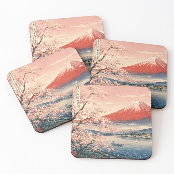 Item preview, Red Fuji with Cherry Blossoms designed and sold by Hidden Japan Coloring Book.