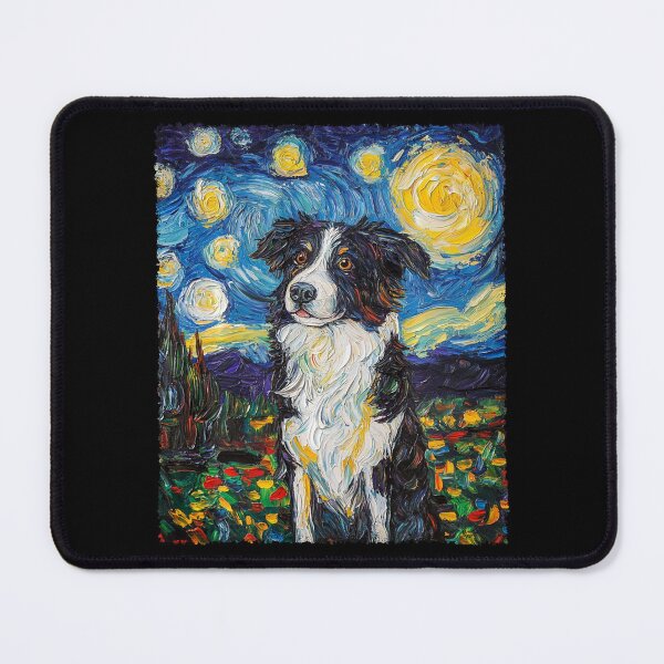 Item preview, Modern Art Painting Van Gogh Starry Night Border Collie  designed and sold by Littermin.
