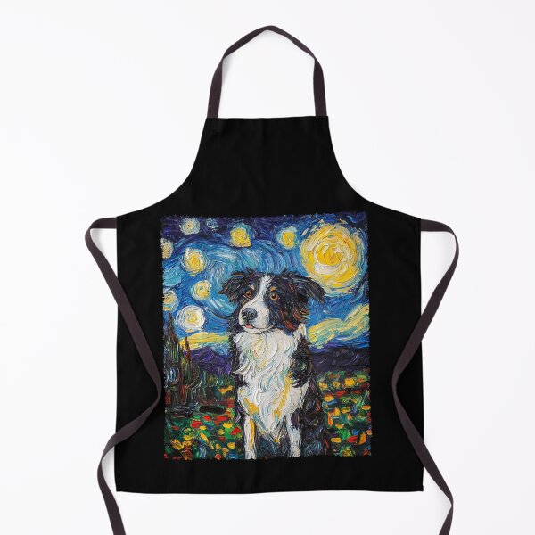 Item preview, Modern Art Painting Van Gogh Starry Night Border Collie designed and sold by Littermin.