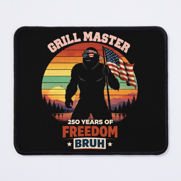 Item preview, Retro Vintage 4th of July Bigfoot American Flag Sasquatch designed and sold by PixelMarrero.