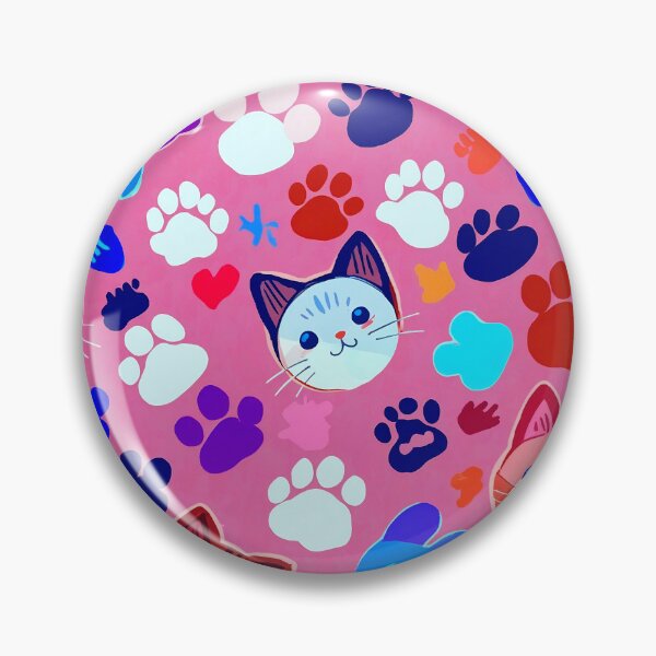 Item preview, Cute Kawaii Cat Paw Pattern – Colorful Pink Cat Lover Aesthetic Design designed and sold by IMuDesigner.