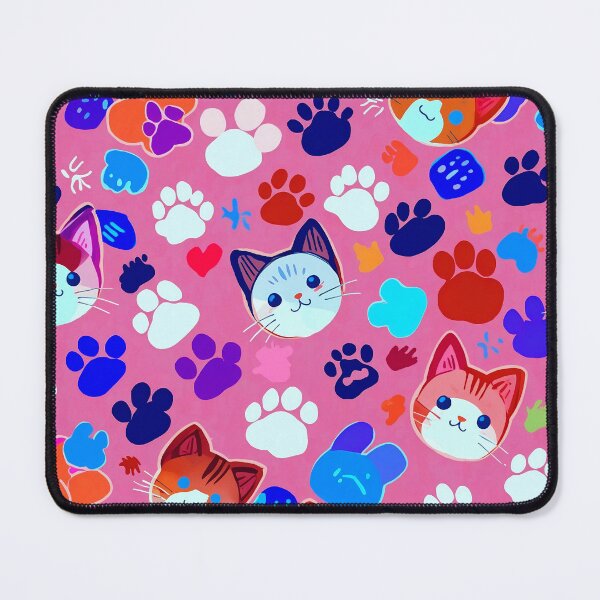 Item preview, Cute Kawaii Cat Paw Pattern – Colorful Pink Cat Lover Aesthetic Design designed and sold by IMuDesigner.