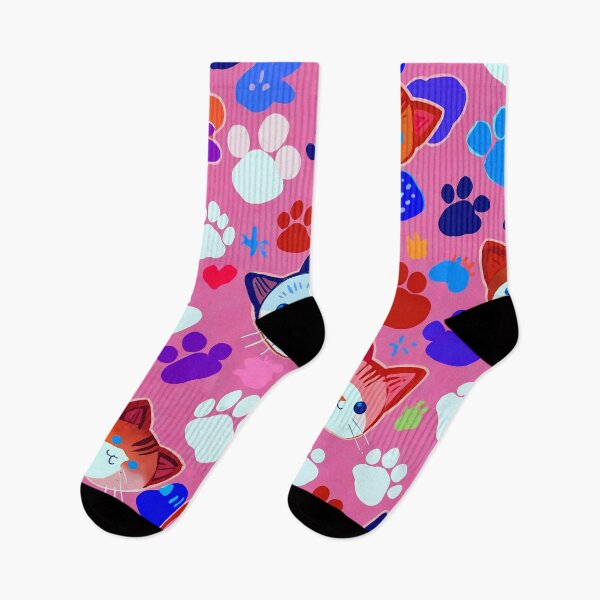 Item preview, Cute Kawaii Cat Paw Pattern – Colorful Pink Cat Lover Aesthetic Design designed and sold by IMuDesigner.