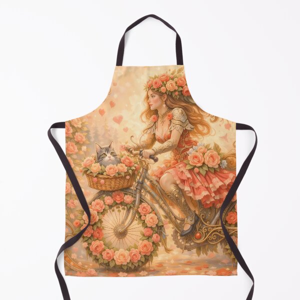 Item preview, Romantic Girl Riding Bike with Cute Pets designed and sold by M-Y-A-R-T-.