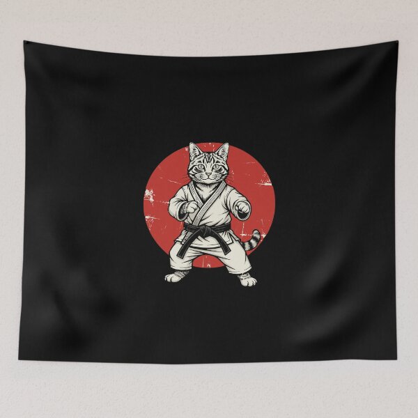 Item preview, Karate Cat Black Belt Martial Arts Japanese Feline designed and sold by PopStars1993.