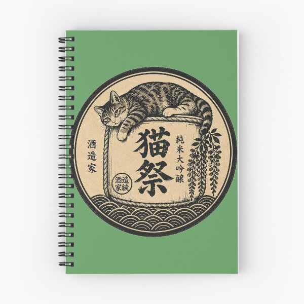 Item preview, Neko-Sai – Tabby Cat on Sake Barrel Japanese Woodblock Print Badge Art | Cat Festival Vintage Print | TSUKIYO-NEKO designed and sold by Aguri-tei.