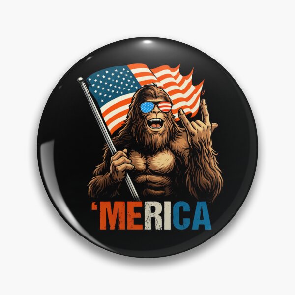 Item preview, Retro Vintage 4th of July Bigfoot American Flag Sasquatch designed and sold by PixelMarrero.