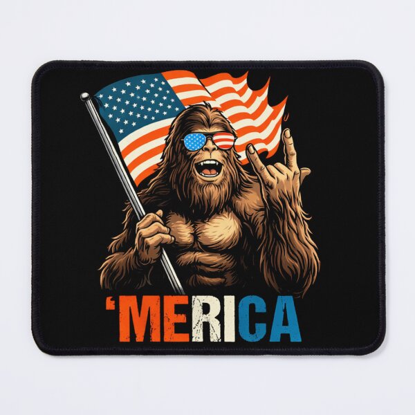 Item preview, Retro Vintage 4th of July Bigfoot American Flag Sasquatch designed and sold by PixelMarrero.