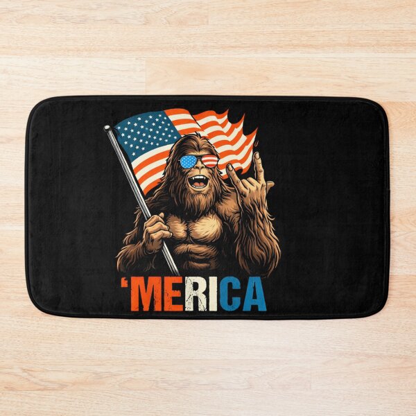 Item preview, Retro Vintage 4th of July Bigfoot American Flag Sasquatch designed and sold by PixelMarrero.
