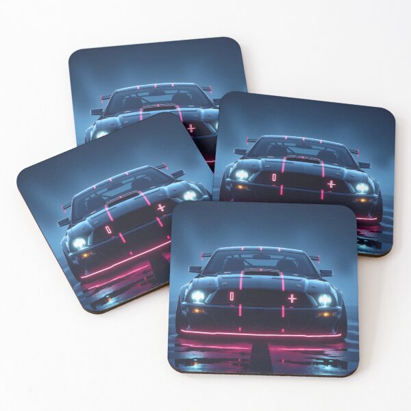 Item preview, Ford Mustang, Synthwave Cyberpunk art style designed and sold by Salimgor Hangaround Music.
