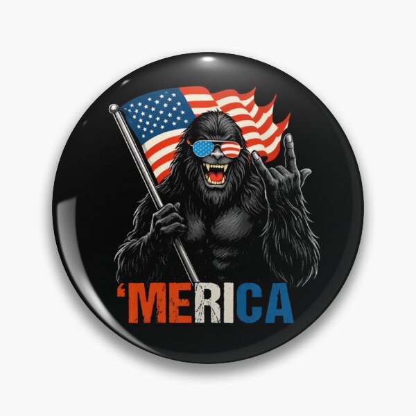 Item preview, Retro Vintage 4th of July Bigfoot American Flag Sasquatch designed and sold by PixelMarrero.
