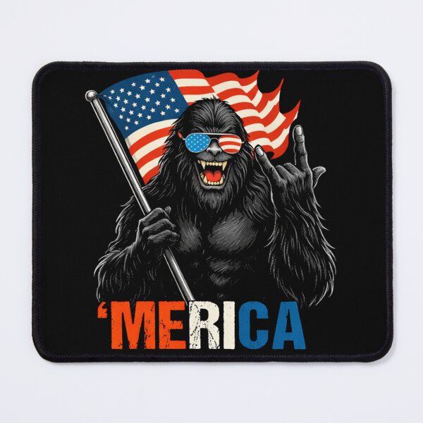 Item preview, Retro Vintage 4th of July Bigfoot American Flag Sasquatch designed and sold by PixelMarrero.
