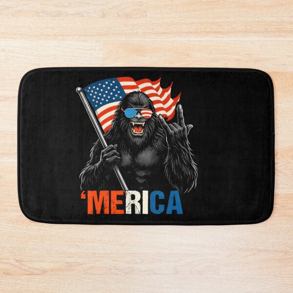 Item preview, Retro Vintage 4th of July Bigfoot American Flag Sasquatch designed and sold by PixelMarrero.