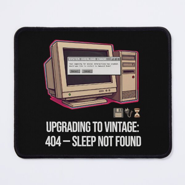 Item preview, 404 Sleep Not Found Retro Computer Social Battery designed and sold by SpeakingPrint2.