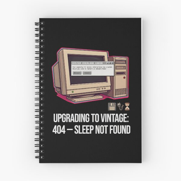 Item preview, 404 Sleep Not Found Retro Computer Social Battery designed and sold by SpeakingPrint2.