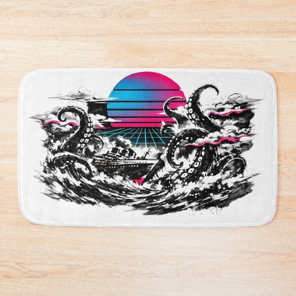 Item preview, Synthwave Sumi-e Kraken Attack designed and sold by KungPowUnicorn.