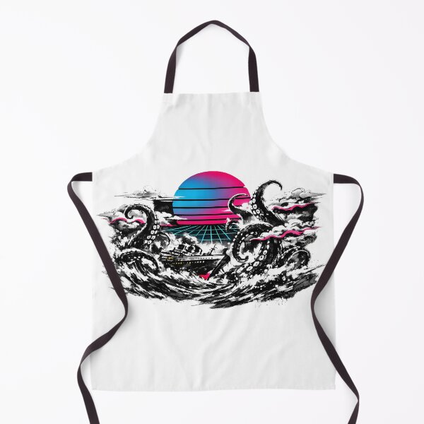 Item preview, Synthwave Sumi-e Kraken Attack designed and sold by KungPowUnicorn.