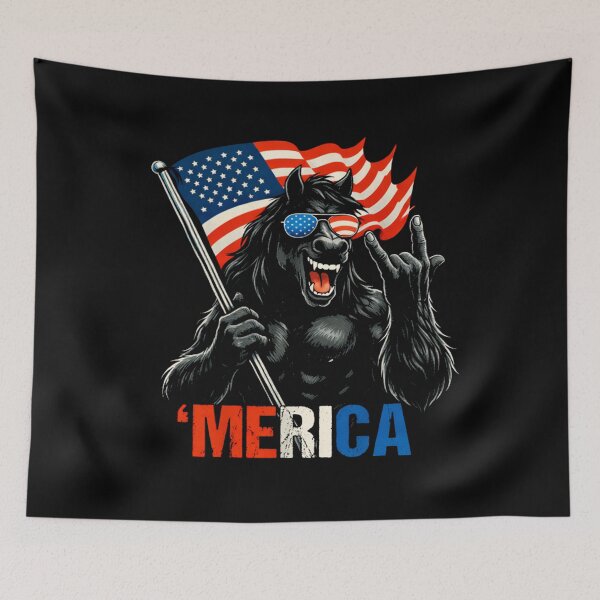 Item preview, Retro Vintage 4th of July Bigfoot American Flag Sasquatch designed and sold by PixelMarrero.