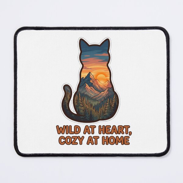 Item preview, Wild at Heart Cozy at Home Cat Mountain Sunset Vintry Off designed and sold by VintryOff.