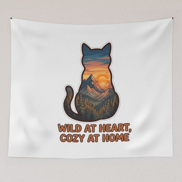 Item preview,  Wild at Heart Cozy at Home Cat Mountain Sunset Vintry Off designed and sold by VintryOff.