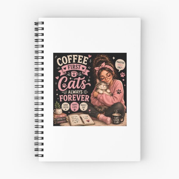 Item preview, Coffee First Cats Always Forever | Cute Cat Lover Girl Design designed and sold by ArjunDev1994.