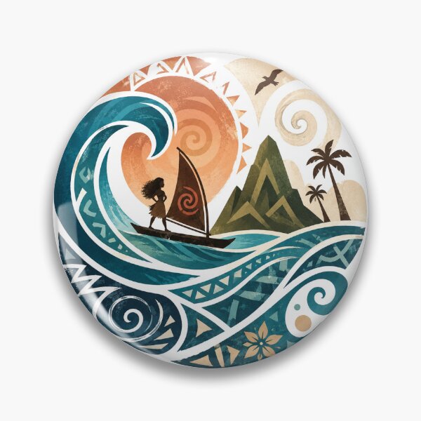 Item preview, Moana Inspired Abstract Ocean Adventure Art | Polynesian Island Wave Graphic | Tropical Voyage Illustration designed and sold by Dimu Co..