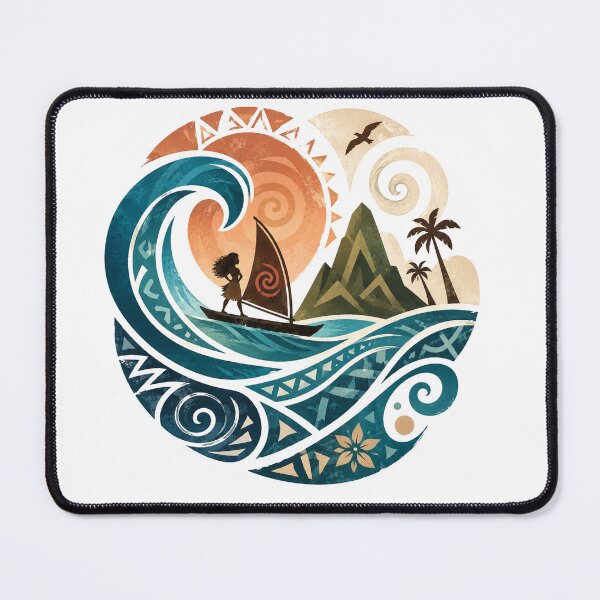 Item preview, Moana Inspired Abstract Ocean Adventure Art | Polynesian Island Wave Graphic | Tropical Voyage Illustration designed and sold by Dimu Co..