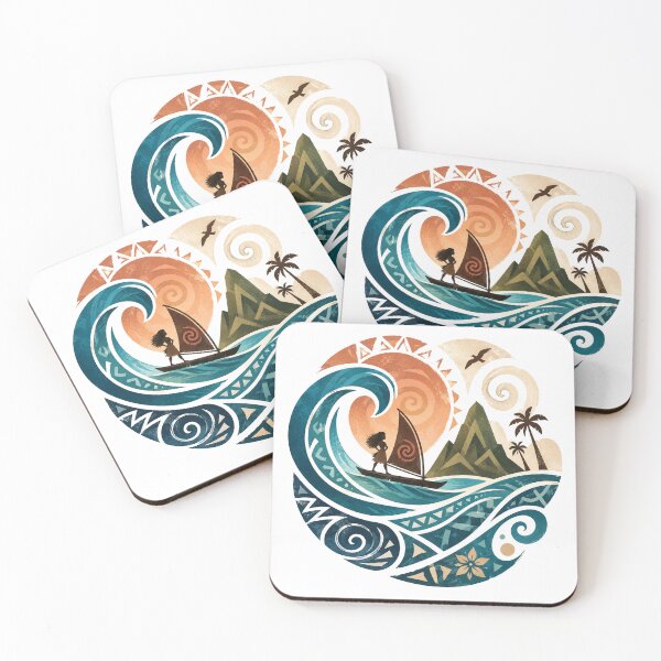 Item preview, Moana Inspired Abstract Ocean Adventure Art | Polynesian Island Wave Graphic | Tropical Voyage Illustration designed and sold by Dimu Co..