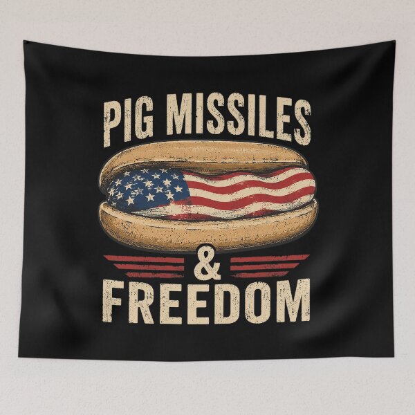 Item preview, Pig Missiles and Freedom 4th of July Patriotic Hotdog designed and sold by OlakunleOloroz.