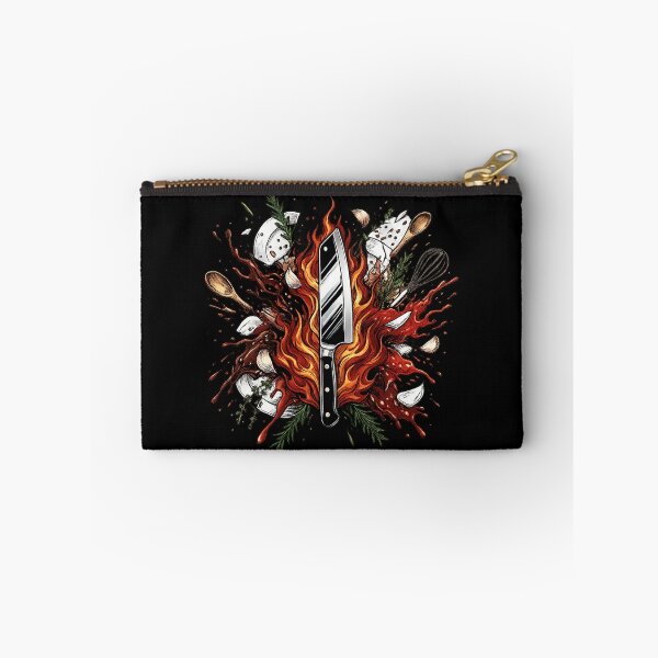Item preview, Culinary Chaos - Badass Chef Knife & Roaring Flames designed and sold by krish-prints.