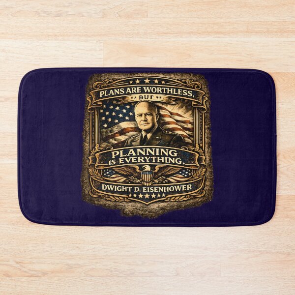 Item preview, Dwight D. Eisenhower Quote Poster | Plans Are Worthless, But Planning Is Everything | Vintage IKE Patriotic Art designed and sold by RockyLambda.