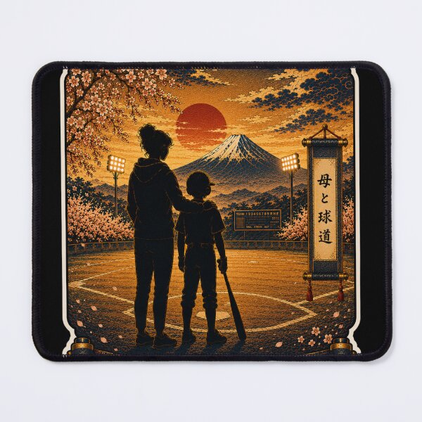 Item preview, Baseball Mom Japanese Ukiyo-e Mother Son Gift Baseball Sticker Art designed and sold by Locker39.