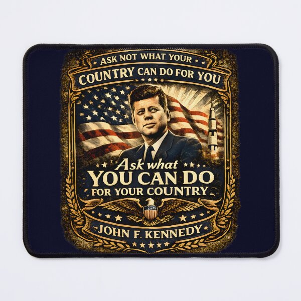 Item preview, JFK Ask Not What Your Country Can Do for You Quote | Vintage Patriotic Poster designed and sold by RockyLambda.