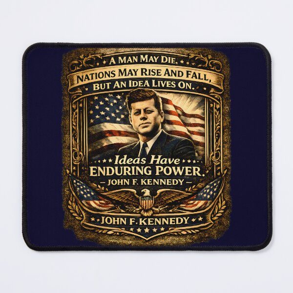 Item preview, JFK Quote Poster | A Man May Die, Nations May Rise and Fall, But an Idea Lives On | Vintage Patriotic Art designed and sold by RockyLambda.