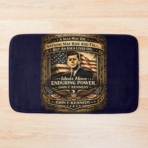 Item preview, JFK Quote Poster | A Man May Die, Nations May Rise and Fall, But an Idea Lives On | Vintage Patriotic Art designed and sold by RockyLambda.
