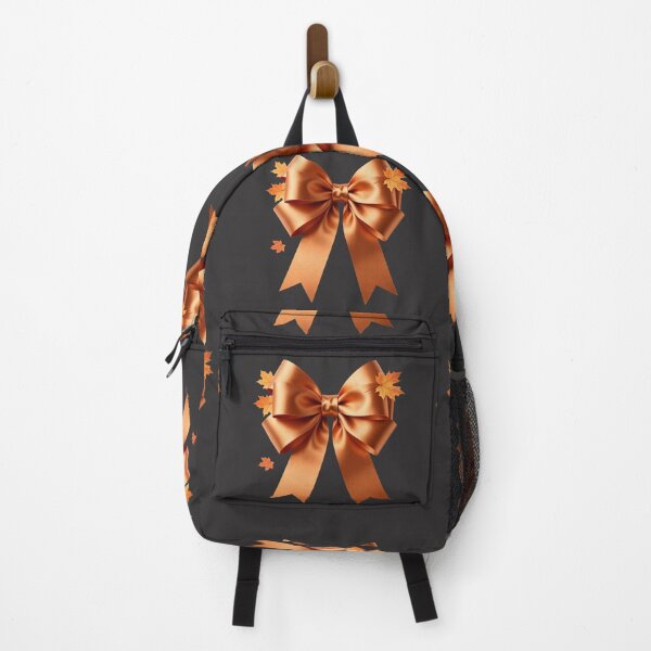 Item preview, Autumnal Opulence Metallic Gold and Orange Bow Art Print designed and sold by TaBogroupsRed.