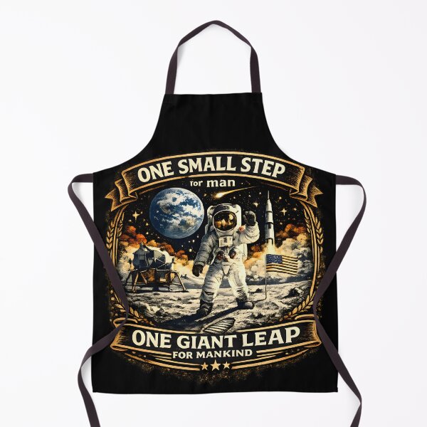 Item preview, One Small Step for Man One Giant Leap for Mankind | Apollo 11 Moon Landing Vintage Space Art designed and sold by RockyLambda.