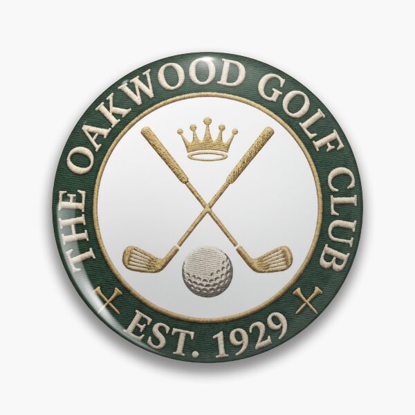 Item preview, Oakwood Golf Club Embroidered Vintage Crest Badge designed and sold by LinaDesign Store.