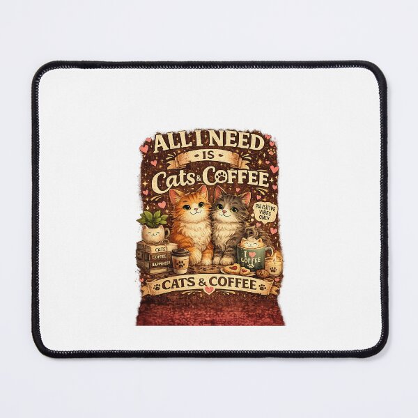 Item preview, All I Need Is Cats & Coffee | Cute Cat Lover Coffee Design designed and sold by ArjunDev1994.