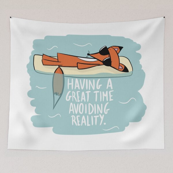 Item preview, Funny Fox Avoiding Reality - Summer Pool Float Humor designed and sold by DesignFreakArt.