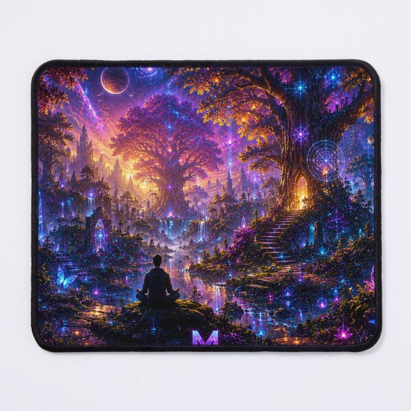 Item preview, Meditating in the Bioluminescent Magic Forest designed and sold by bbbpetr100.