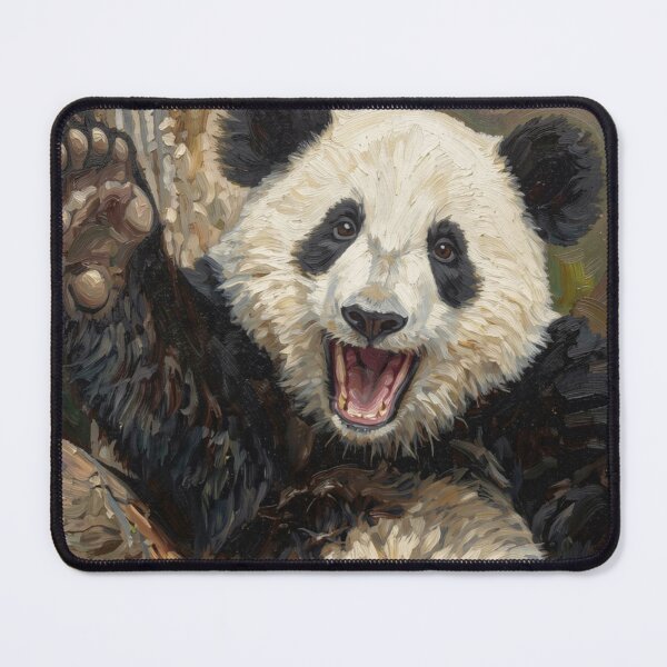Item preview, Cute Panda Cub Waving Oil Painting designed and sold by Kirrindy Designs.