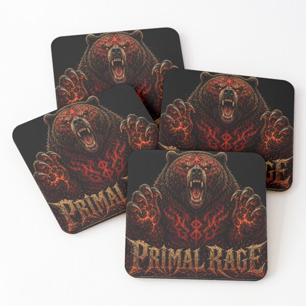Item preview, Primal Rage Bear Tribal Lava Dark Fantasy Gothic Art  designed and sold by Martin's_Design.
