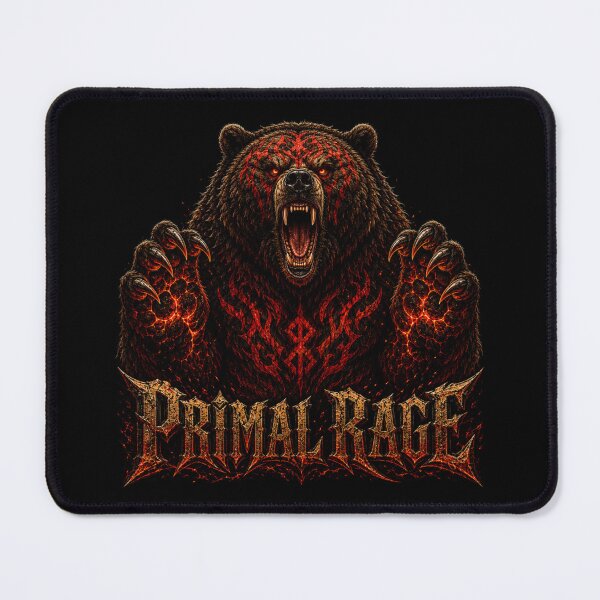 Item preview, Primal Rage Bear Tribal Lava Dark Fantasy Gothic Art designed and sold by Martin's_Design.