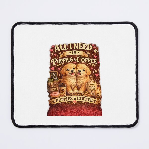Item preview, All I Need Is Puppies & Coffee | Cute Dog Lover Design designed and sold by ArjunDev1994.
