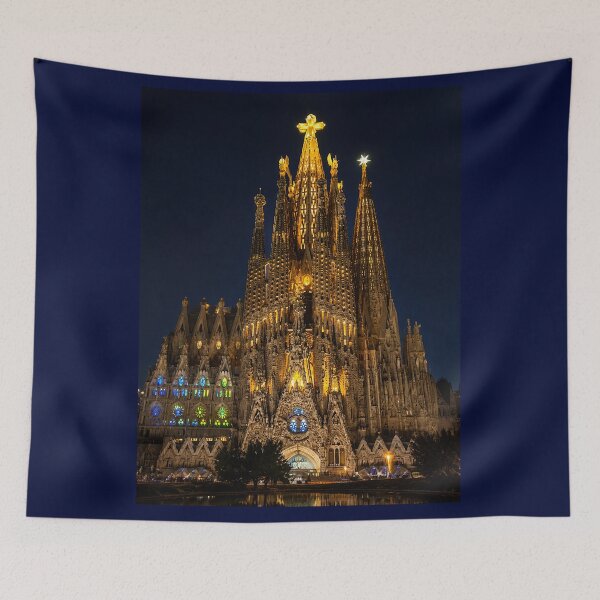 Item preview, Sagrada Familia at night designed and sold by andreisky.