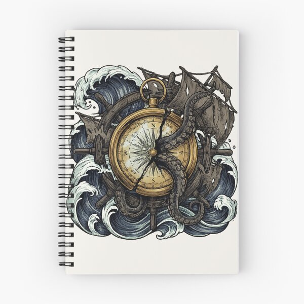 Item preview, The Kraken's Wrath - Dark Nautical Compass & Giant Squid Tentacles designed and sold by krish-prints.